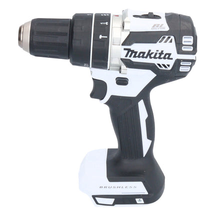 Makita DHP 484 F1X1W Taladro percutor inalámbrico 18 V 54 Nm sin escobillas blanco + 1x batería 3,0 Ah + set de accesorios 74 piezas + maletín - sin cargador
