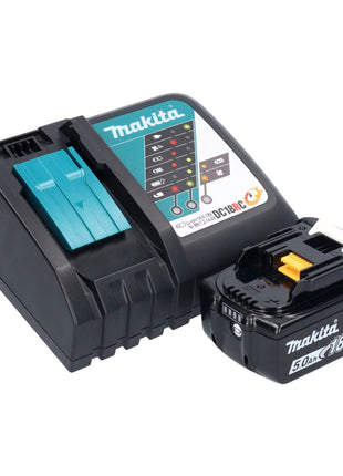 Makita DTD 156 RT1X1 llave de impacto a batería 18 V 155 Nm 1/4" + 1x batería 5,0 Ah + cargador + set de accesorios 74 piezas + estuche