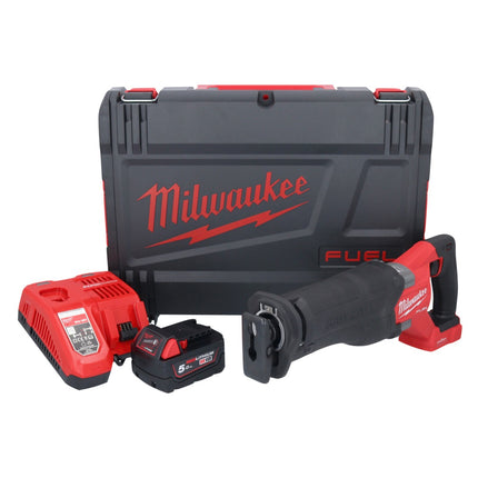 Batterie Milwaukee M18 ONEFSZ-501X Scie sabre Recipro 18 V brushless + 1x batterie 5,0 Ah + chargeur + boîtier HD