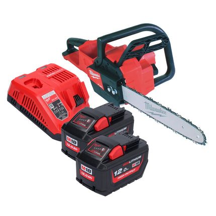Milwaukee M18 FCHS35-122 Motosega a batteria 18 V 35 cm 12,4 m/s ( 4933479679 ) + 2x batteria 12,0 Ah + caricatore