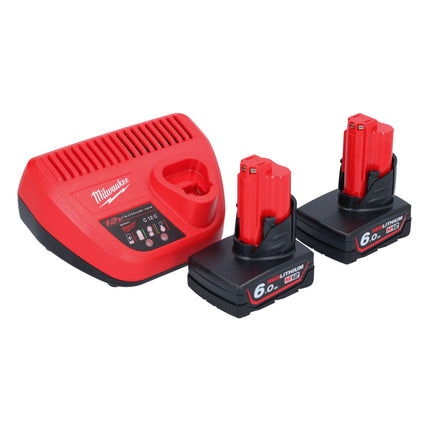 Milwaukee M12 FHT20-602 cortasetos a batería 12 V 20 cm sin escobillas + 2x baterías 6,0 Ah + cargador