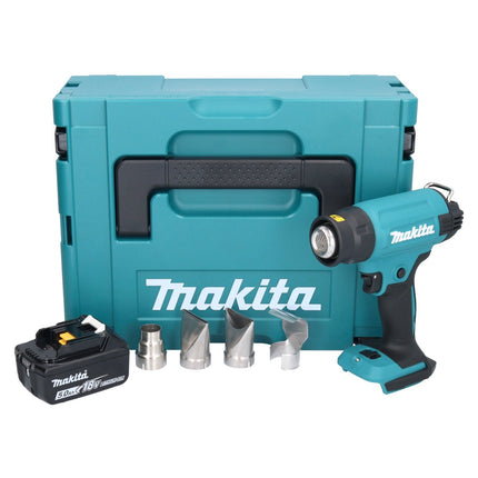 Soplador de aire caliente a batería Makita DHG 181 T1J 18 V 150 - 550°C + 1x batería 5,0 Ah + Makpac - sin cargador