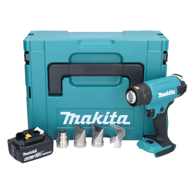 Makita DHG 181 G1J Pistolet air chaud sans fil 18 V 150 - 550C + 1x accu 6,0 Ah + Makpac - sans kit chargeur