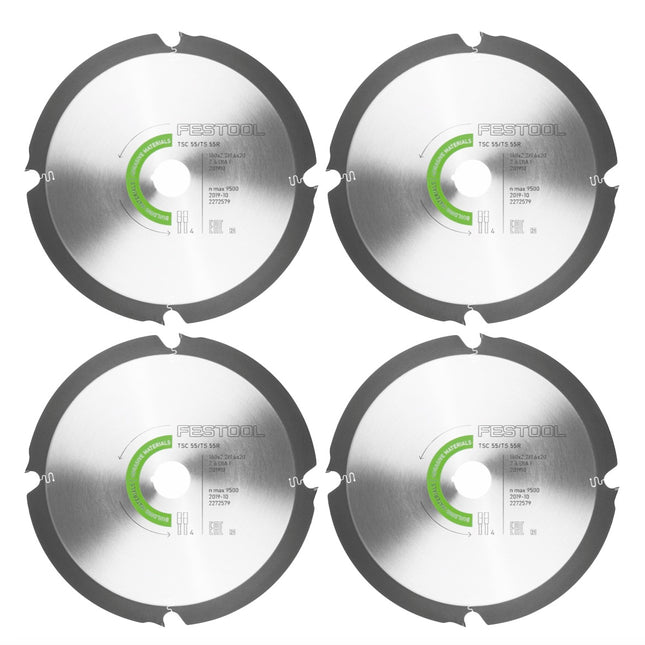 Festool 4x disco de sierra diamantado 160 x 2,2 x 20 mm DIA4 para TS 55 R y TSC 55 ( 4x 201910 )