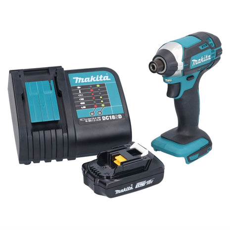 Makita DTD 152 SY1 Akku Schlagschrauber 18 V 165 Nm 1/4" + 1x Akku 1,5 Ah + Ladegerät