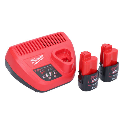 Milwaukee M12 RCDAB+-302 Akku Radio DAB+ 12 V + 2x Akku 3,0 Ah + Ladegerät