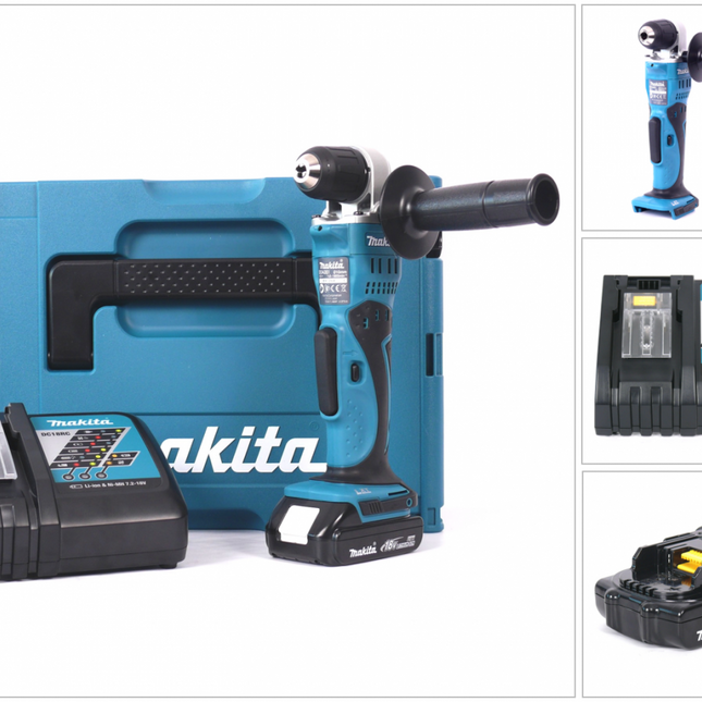 Makita DDA 351 RY1J Akku Winkelbohrmaschine 18V 13,5Nm + 1x Akku 1,5Ah + Ladegerät + Makpac - Toolbrothers
