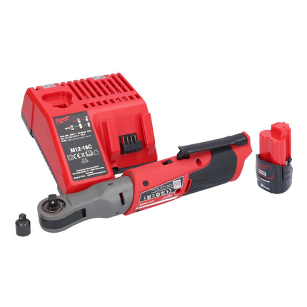 Milwaukee M12 FIR38-201 cordless ratchet 12 V 75 Nm 3/8" 1/4" + 1x rechargeable battery 2.0 Ah + charger