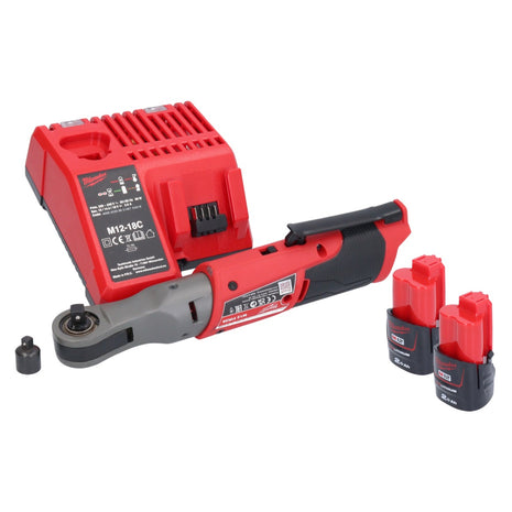 Milwaukee M12 FIR38-202 Cordless ratchet 12 V 75 Nm 3/8" 1/4" + 2x rechargeable battery 2.0 Ah + charger