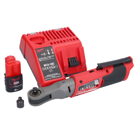 Cliquet à batterie Milwaukee M12 FIR38-301 12 V 75 Nm 3/8" 1/4" + 1x batterie 3,0 Ah + chargeur