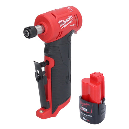 Milwaukee M12 FDGA-301 Smerigliatrice diritta angolata 12 V 6 / 8 mm senza spazzole + 1x batteria 3,0 Ah - senza caricabatterie