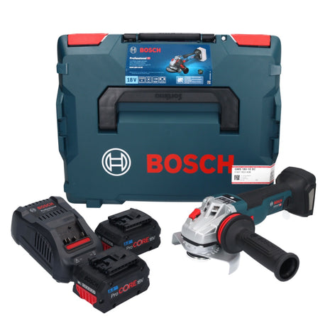 Bosch GWS 18V-10 SC Meuleuse angulaire sans fil 18 V 125 mm Brushless + 2x batterie ProCORE 8,0 Ah + chargeur + L-Boxx