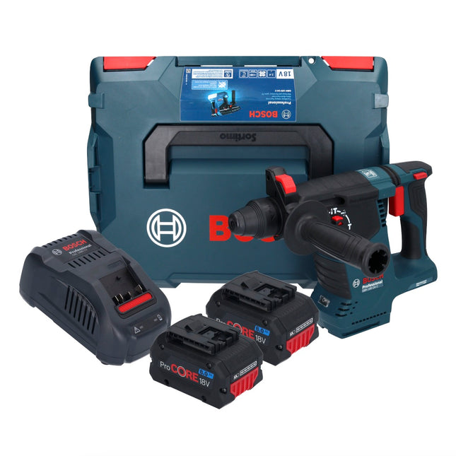Bosch GBH 18V-24 C Martello rotativo professionale a batteria 18 V 2,4 J Brushless SDS plus + 2x batteria ricaricabile ProCORE 8,0 Ah + caricabatterie + L-BOXX