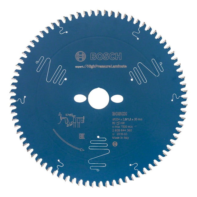 Bosch Expert for High Pressure Laminate Kreissägeblatt ( 2608644360 ) 254 x 30 x 2,8 mm 80 Zähne - Toolbrothers