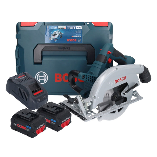 Sierra circular con acumulador Bosch GKS 18V-70 L 18 V sin escobillas 190 mm BITURBO + 2x batería ProCORE 8,0 Ah + cargador + L-Boxx
