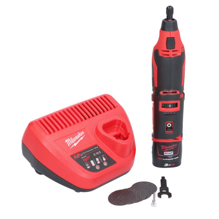 Herramienta rotativa a batería Milwaukee C12 RT-301 12 V + 1x batería 3.0 Ah + cargador