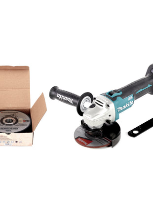 Makita DGA 506 Z cordless angle grinder 18 V 125 mm brushless solo + Toolbrothers MANTIS cutting disc set - without battery, without charger