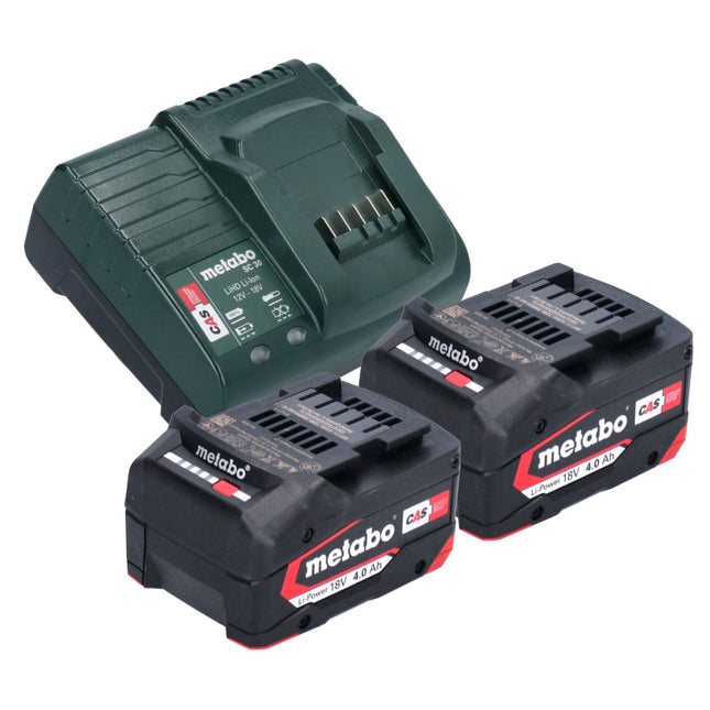 Metabo Basic Set 2x batteria Li-Power 18 V 4,0 Ah + caricatore Metabo SC 30 12 - 18 V