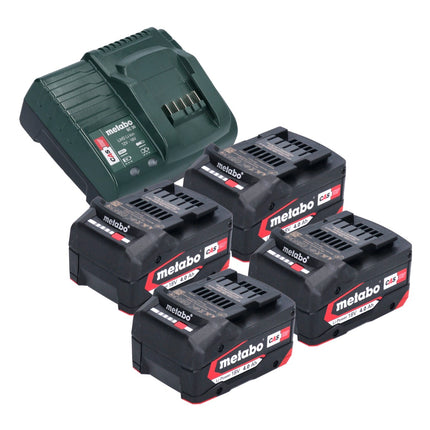 Metabo Basic Set 4 acumuladores Li-Power 18 V 4,0 Ah + cargador Metabo SC 30 12 - 18 V