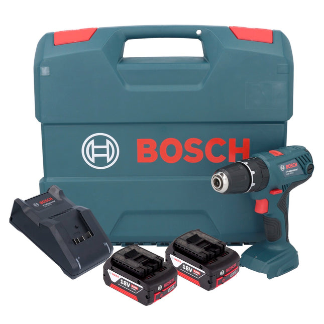 Bosch GSB 18V-21 Akku Schlagbohrschrauber 18 V 55 Nm + 2x Akku 4,0 Ah + Ladegerät + L-Case