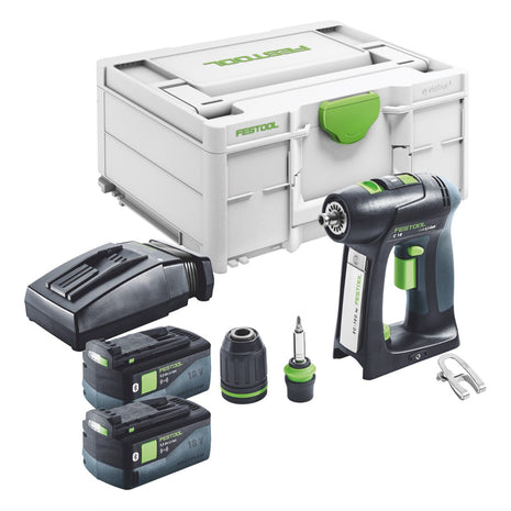 Festool C 18-Basic Akku Bohrschrauber 18 V 45 Nm Brushless + 2x Akku 5,0 Ah + Ladegerät + Systainer - Toolbrothers