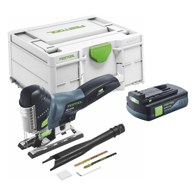 Festool CARVEX PSC 420-Basic Sierra de calar pendular sin cable 18 V 120 mm Sin escobillas + 1x batería 3,0 Ah + Systainer - sin cargador