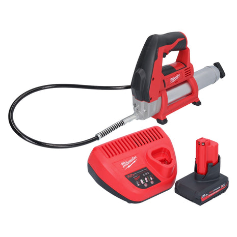 Milwaukee Milwaukee M12 GG-501 Batterie pompe à graisse 12 V 562 bar + 1x batterie 5,0 Ah + chargeur