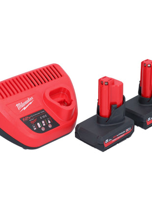 Pistola engrasadora a batería Milwaukee M12 GG-502 12 V 562 bar + 2x baterías 5,0 Ah + cargador