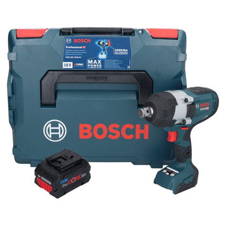 Bosch GDS 18V-1050 HC Akku Drehschlagschrauber 18 V 1050 Nm BITURBO Brushless + 1x ProCORE Akku 8,0 Ah + L-Boxx - ohne Ladegerät