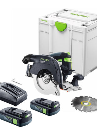 Festool HKC 55 EB-Basic Akku Handkreissäge 18 V 160 mm Brushless + 2x Akku 3,0 Ah + Ladegerät + Systainer - Toolbrothers