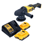 DeWalt DCM 848 D2 Akku Exzenterpolierer 18 V 125 mm Brushless + 2x Akku 2,0 Ah + Ladegerät