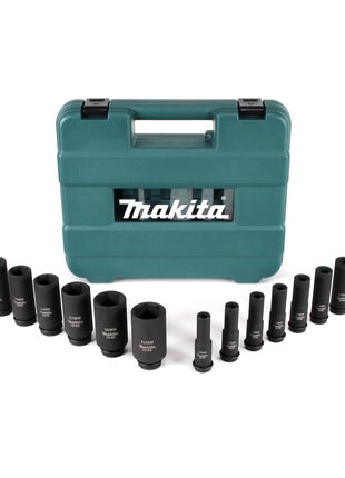 Juego de llaves de vaso Makita 10 - 32 mm 1/2" 14 piezas + estuche (E-16586) para llave de impacto - sucesor de B-52308