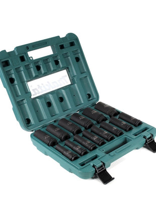 Makita socket spanner set 10 - 32 mm 1/2" 14 pcs. + case ( E-16586 ) for impact wrenches - successor to B-52308