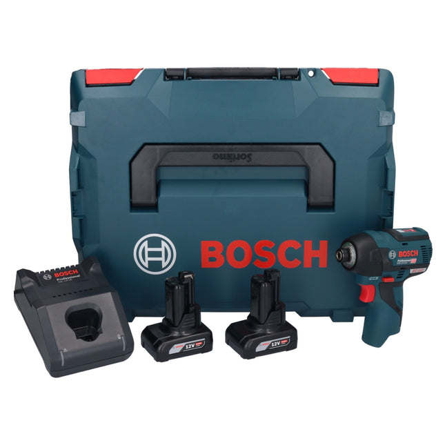Bosch GDR 12V-110 Professional Akku Drehschlagschrauber 12 V 110 Nm 1/4" Brushless + 2x Akku 6,0 Ah + Ladegerät + L-Boxx - Toolbrothers