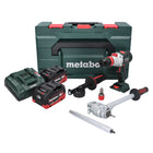 Perceuse à percussion sans fil Metabo SB 18 LTX BL QI 18 V 130 Nm sans balais + 2 batteries 5,5 Ah + chargeur + embout dynamométrique PowerX3 + métaBOX