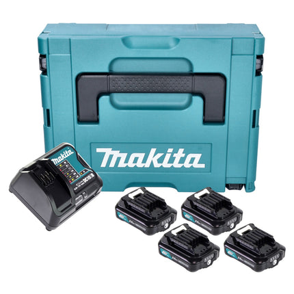 Makita Power Source Kit 4x BL 1021 B rechargeable battery 12 V max. 2.0 Ah CXT ( 4x 197396-9 ) + DC 10 SB charger ( 197363-4 ) + Makpac