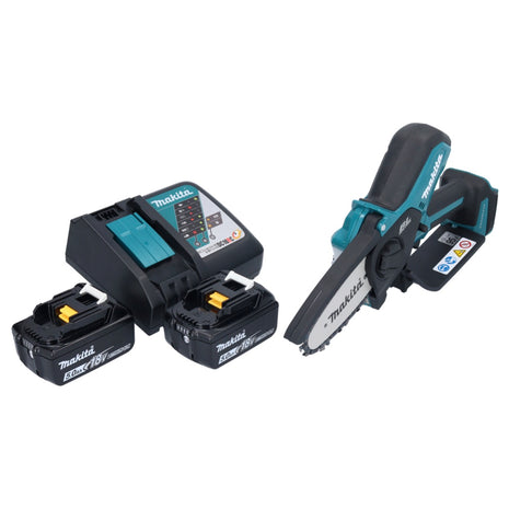 Makita DUC 101 RT Trononneuse d'elagage sans fil 18 V 10 cm Brushless + 2x batterie 5,0 Ah + kit chargeur