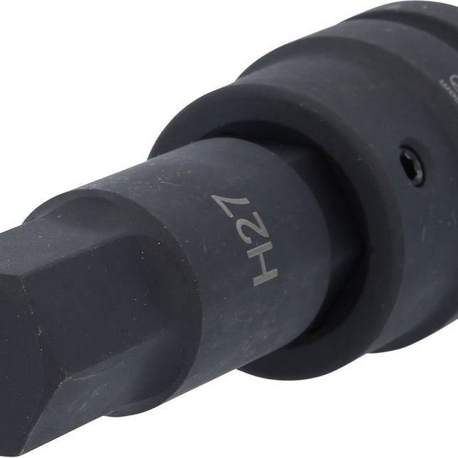 KS TOOLS 1" Kraft-Bit-Stecknuss Innensechskant, lang, 27 mm ( 450.0495 ) - Toolbrothers