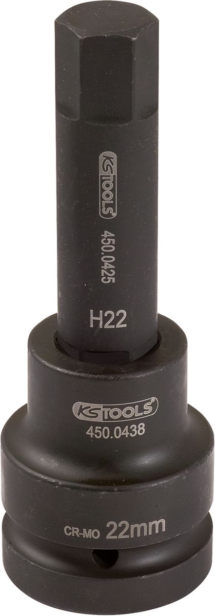 KS TOOLS 1' Llave de vaso de impacto con punta para tornillos con encastre hexagonal, larga, 30 mm ( 450.0496 )