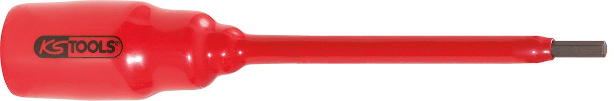 KS TOOLS Llave de vaso con punta de 1/2' y aislamiento protector para tornillos con encastre hexagonal, 8 mm, largo 267 mm ( 117.1175 )