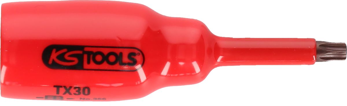KS TOOLS Llave de vaso con punta de 1/2' y aislamiento protector para tornillos Torx, T27, corta ( 117.2436 )
