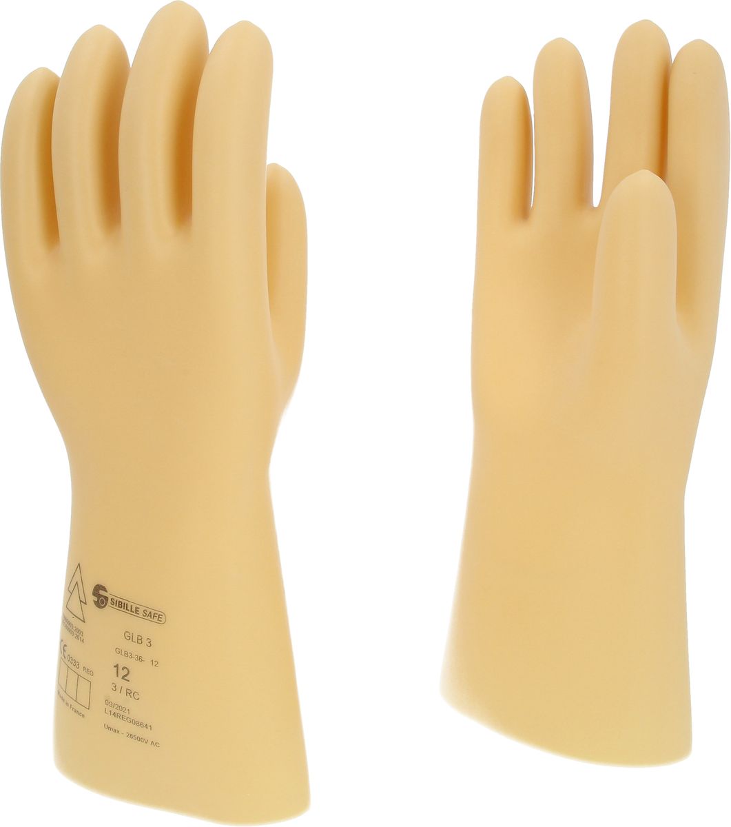 KS TOOLS Elektriker-Schutzhandschuh mit Schutzisolierung, Größe 12, Klasse 3, weiß ( 117.0062 )