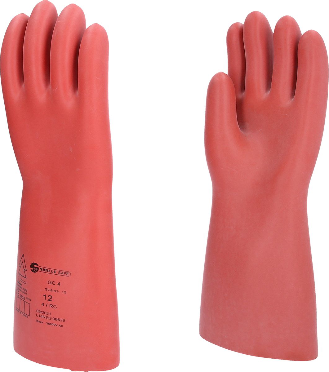 KS TOOLS Elektriker-Schutzhandschuh mit mechanischem Schutz, Größe 12, Klasse 4, rot ( 117.0083 )