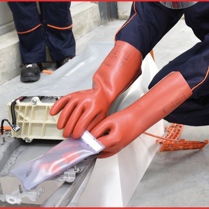 KS TOOLS Elektriker-Schutzhandschuh mit mechanischen und thermischen Schutz, Größe 10, Klasse 2, rot ( 117.0093 )