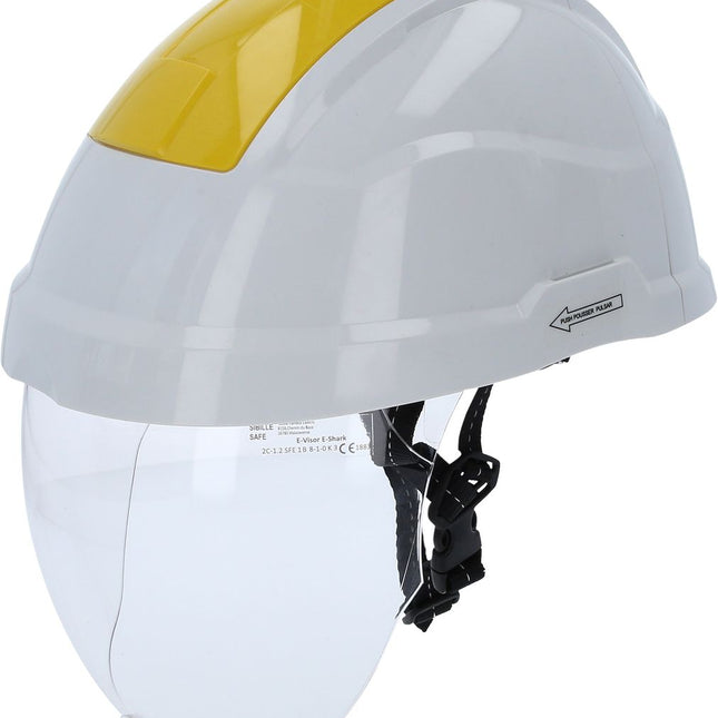 KS TOOLS Casco di protezione da lavoro con protezione per il viso, giallo ( 117.0136 )
