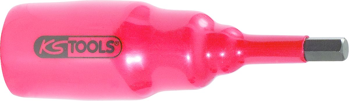 KS TOOLS Llave de vaso con punta de 3/8' y aislamiento protector para tornillos con encastre hexagonal, corta, 5 mm ( 117.1736 )