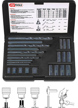 KS TOOLS Gewindeausdreh-Satz, 25-tlg ( 150.1305 ) - Toolbrothers