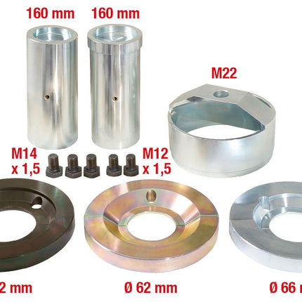 KS TOOLS Radlagerwerkzeug-Satz für VAG, 14-tlg ( 150.2130 ) - Toolbrothers