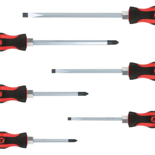 KS TOOLS ERGOTORQUEmax Schlagkappen-Schraubendreher-Satz, 6-tlg Schlitz, PH ( 151.1160 ) - Toolbrothers