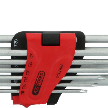 KS TOOLS Fünfstern-Winkelstiftschlüssel-Satz, Bohrung, lang, 10-tlg ( 151.2482 ) - Toolbrothers